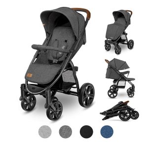 Lionelo ANNET dunkelgrau Kinderwagen Buggy mit Polyesterbezug und Schaumreifen Fliegengitter Fußsack klappbar