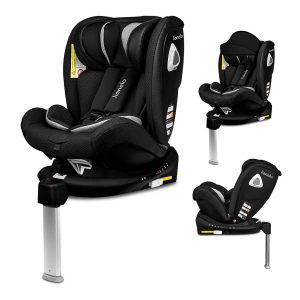 Lionelo Braam Carbon schwarz Kindersitz Isofix mit Stützfuß oder Autogurte 0-36 kg
