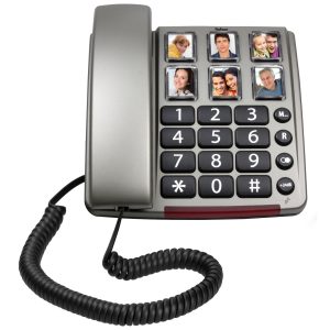 Profoon TX-560 Schnurgebundenes Telefon mit großen Fototasten und Zahlen