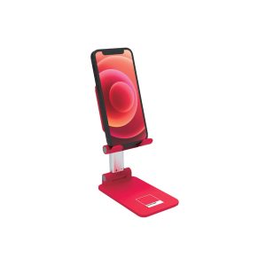 PANTONE Desktop Halterung Mobilgeraete rot   Universeller und rutschfester Halterungskopf    für Smartphones und Tablets bis zu 12''   Robuster Sockel und stabiler Ständer