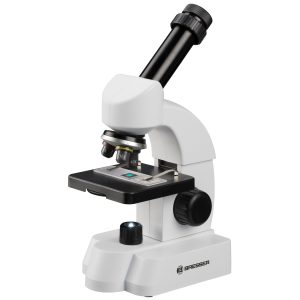 BRESSER 40-640x Mikroskop mit smartem Experimentier-Set mit QR-Code für Zusatzinfos