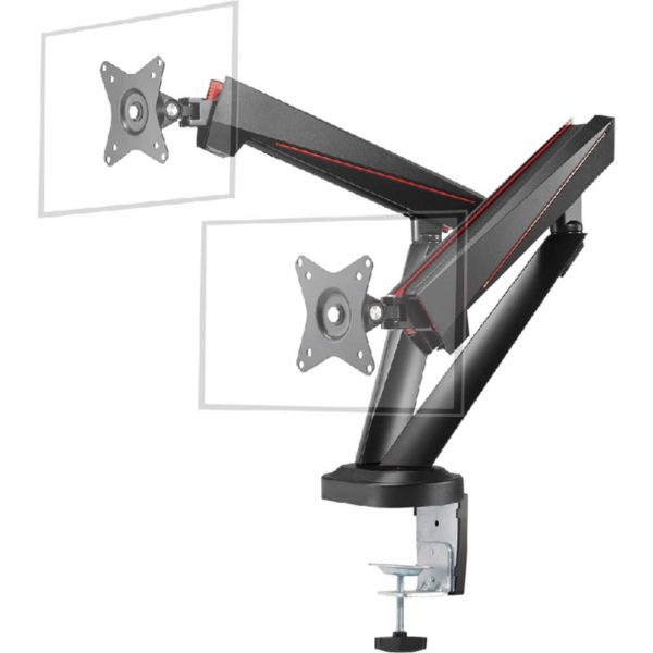 DELTACO GAMING Dual Monitor Spring-Assisted Pro Monitor Arm (Federunterstützter Mechanismus