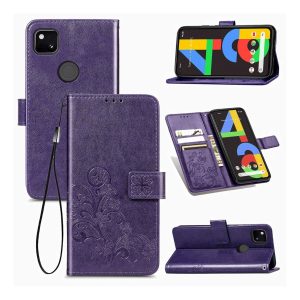 Handyhülle für Google Pixel 4A Schutztasche Case Cover Bumper Wallet Violett Neu