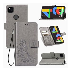 Handyhülle für Google Pixel 4A Schutztasche Case Cover Bumper Wallet Etuis Grau