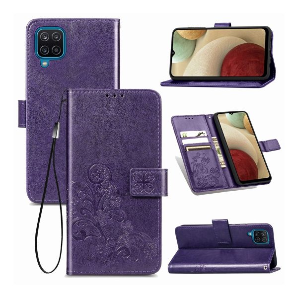 Handyhülle für Samsung Galaxy A12 Schutztasche Cover Bumper Wallet Violett Neu