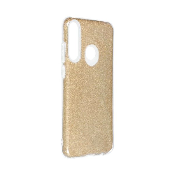 Handyhülle für Huawei Y6p Schutzcase Cover Bumper Schale Glitzer Rahmen Gold Neu