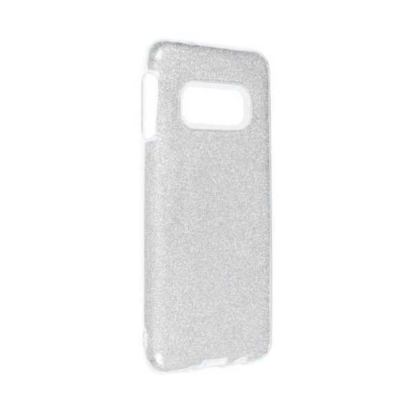 Handyhülle für Samsung Galaxy S10e Schutzcase Cover Bumper Schale Glitzer Silber