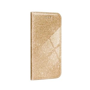 Huawei Y5p Handyhülle Schutztasche Blumen Etuis Wallet Glitzer Tasche Gold Neu