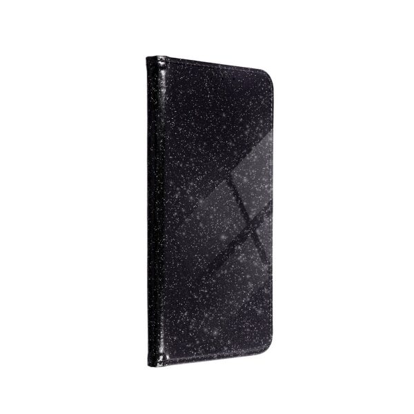 Huawei Y6p Handyhülle Schutztasche Blumen Etuis Wallet Glitzer Tasche Schwarz