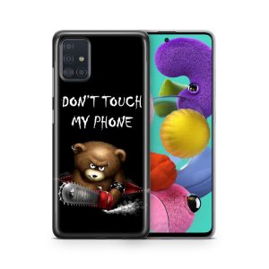 Schutzhülle für Samsung Galaxy S21 Ultra Motiv Handy Hülle Silikon Case Cover... Dont Touch My Phone Bär Schwarz