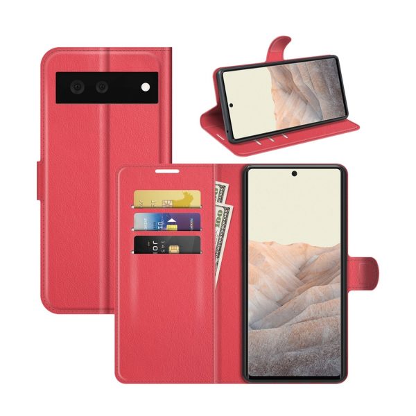 Handyhülle für Google Pixel 6 Schutztasche Wallet Schutzcover Case Etuis Tasche... Rot