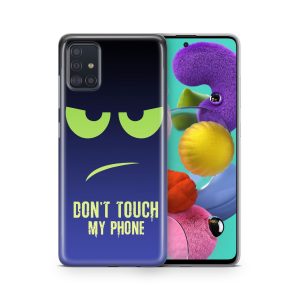Schutzhülle für Samsung Galaxy A03S Motiv Handy Hülle Silikon Tasche Case Cover... Dont Touch My Phone Grün Blau