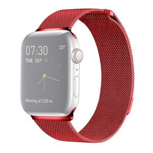 Sport Ersatz Armband für Apple Watch Series 1–7 / 38–41 mm Edelstahl Band Loop... Rot