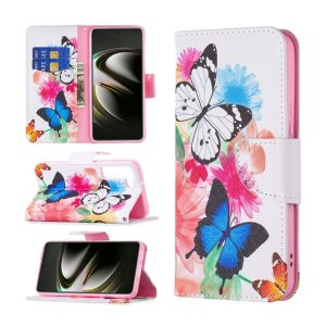 Handyhülle für Samsung Galaxy S22 5G Schutztasche Wallet Cover 360 Case Hülle... Schmetterlinge