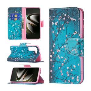 Handyhülle für Samsung Galaxy S22 5G Schutztasche Wallet Cover 360 Case Hülle... Pflaumenblüte