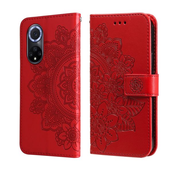 Handyhülle für Honor 50 Schutztasche Wallet Cover 360 Case Hülle Etuis Tasche... Rot