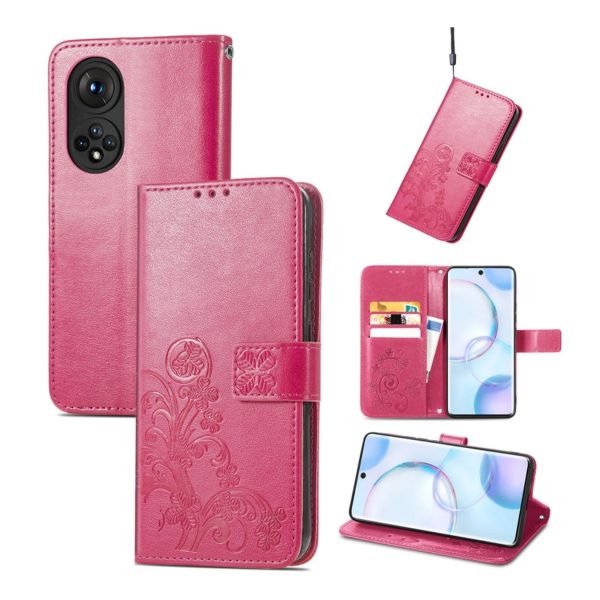 Handyhülle für Honor 50 Schutztasche Wallet Cover 360 Case Hülle Etuis Tasche... Magenta