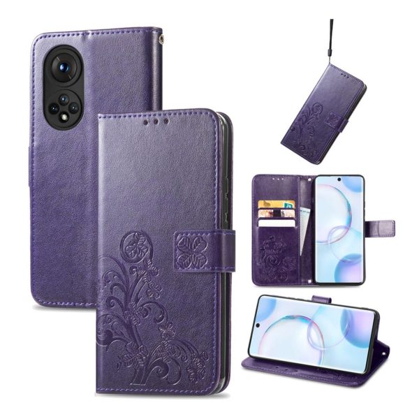 Handyhülle für Honor 50 Schutztasche Wallet Cover 360 Case Hülle Etuis Tasche... Violett