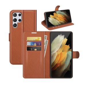 Handyhülle für Samsung Galaxy S22 Ultra 5G Schutztasche Cover 360 Case Hülle... Braun