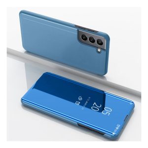 Handyhülle für Samsung Galaxy S22 5G Schutzcase Klapptasche Mirror Cover Etuis... Blau
