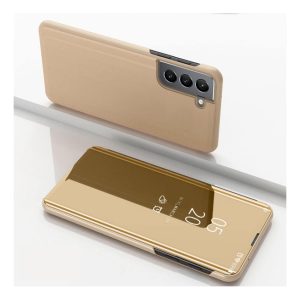 Handyhülle für Samsung Galaxy S22 5G Schutzcase Klapptasche Mirror Cover Etuis... Gold