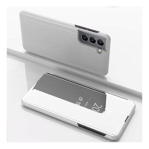 Handyhülle für Samsung Galaxy S22 5G Schutzcase Klapptasche Mirror Cover Etuis... Silber