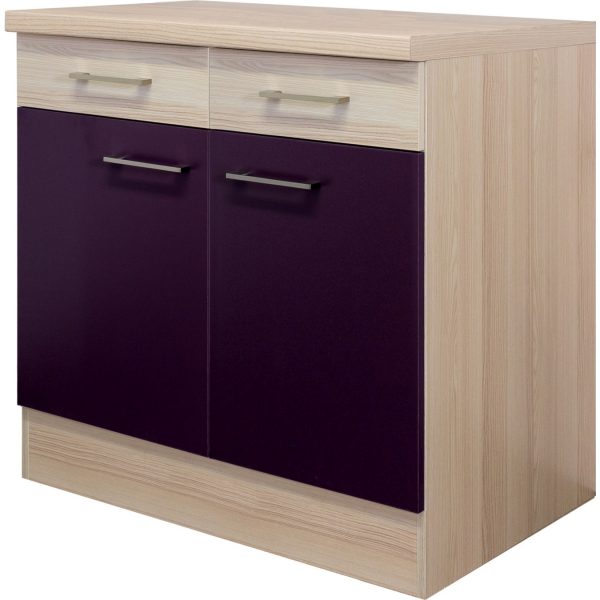 Flex-Well Unterschrank Focus/Aubergine 80 cm