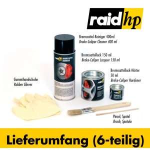 raid hp Bremssattellack (6-teilig) schwarz-matt