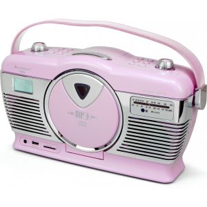 Soundmaster RCD1350PI Retro CD/MP3/USB Radio in pink