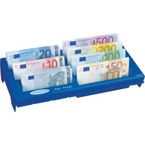 Rottner Cash Notes Geldzählbrett mit 7 Geldscheinfächern blau