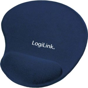 LogiLink ID0027B Mauspad mit Silikon Gel Handballenauflage - blau