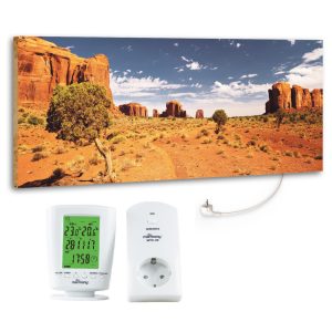 Marmony 800W Infrarot-Heizung Motiv "Monument Valley" mit Thermostat MTC-40
