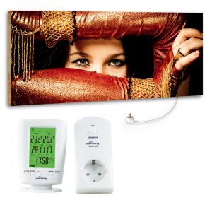 Marmony 800W Infrarot-Heizung Motiv "Arabic Eyes" mit Thermostat MTC-40