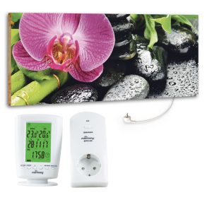 Marmony 800W Infrarot-Heizung Motiv "Raindrops" mit Thermostat MTC-40