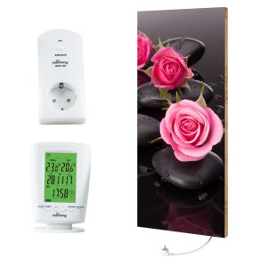 Marmony 800W Infrarot-Heizung Motiv "Roses" mit Thermostat MTC-40