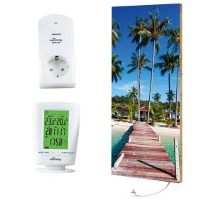 Marmony 800W Infrarot-Heizung Motiv "Beach 2" mit Thermostat MTC-40