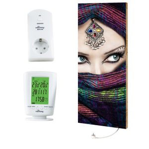 Marmony 800W Infrarot-Heizung Motiv "Arabic Eyes 2" mit Thermostat MTC-40