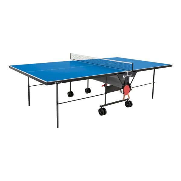 Sponeta Outdoor Tischtennisplatte mit Schlägerset und Abdeckhülle blau