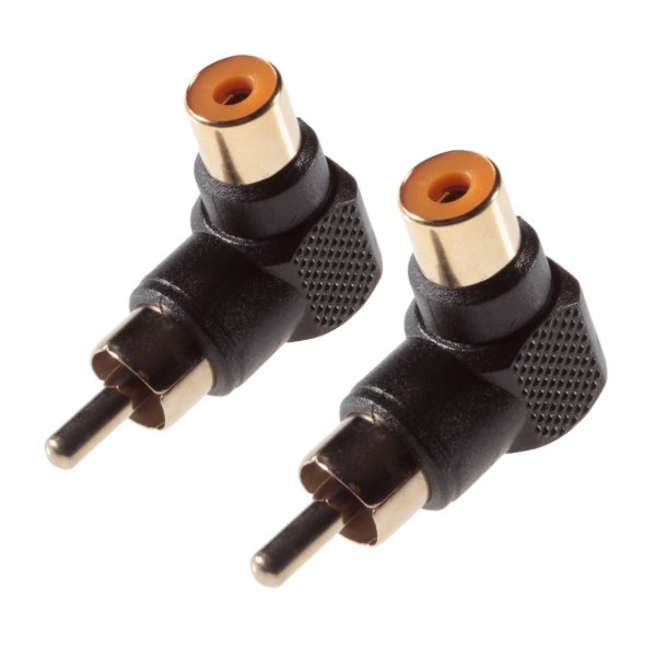 Poppstar 2x Winkelstecker (RCA Buchse auf Stecker)