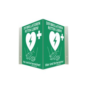 MEDX5 Defibrillator AED-Standort-Winkelschild