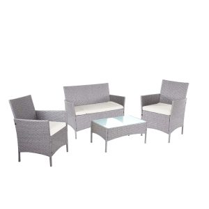 2-1-1 Poly-Rattan Garten-Garnitur Hamar