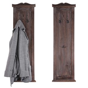 2x Wandgarderobe Garderobenpaneel Wandhaken Wandpaneel 109x28x4cm ~ braun shabby