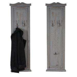 2x Wandgarderobe Garderobenpaneel Wandhaken Wandpaneel 109x28x4cm ~ grau shabby