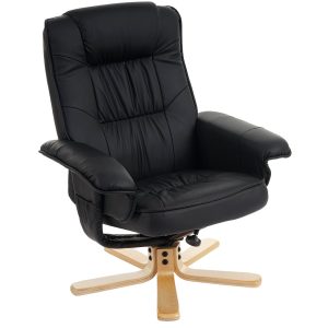 Relaxsessel Fernsehsessel Sessel ohne Hocker H56 Kunstleder ~ schwarz