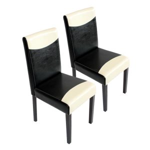 2x Esszimmerstuhl Küchenstuhl Stuhl Littau ~ schwarz-weiß