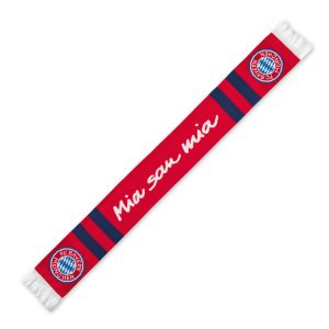 FCB Fanschal Mia san Mia blau/rot mit Logo