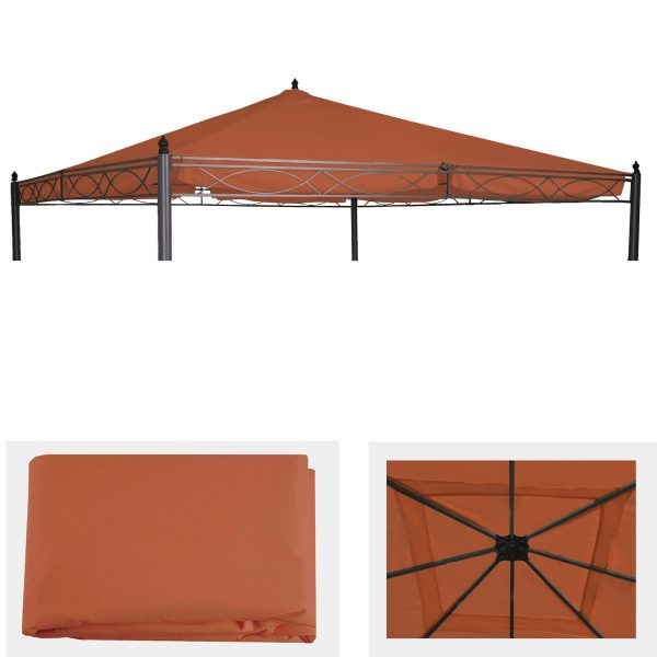 Ersatzbezug für Dach Pergola Pavillon Calpe 4x4m ~ terrakotta-braun
