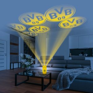 BVB LED-Echtwachskerze Projektor 3V gelb mit Logo