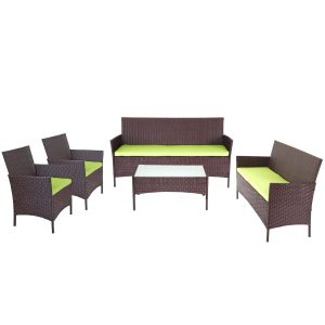 3-2-1-1 Poly-Rattan Garten-Garnitur Hamar