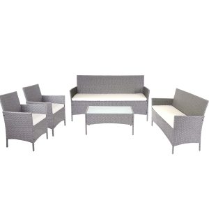 3-2-1-1 Poly-Rattan Garten-Garnitur Hamar